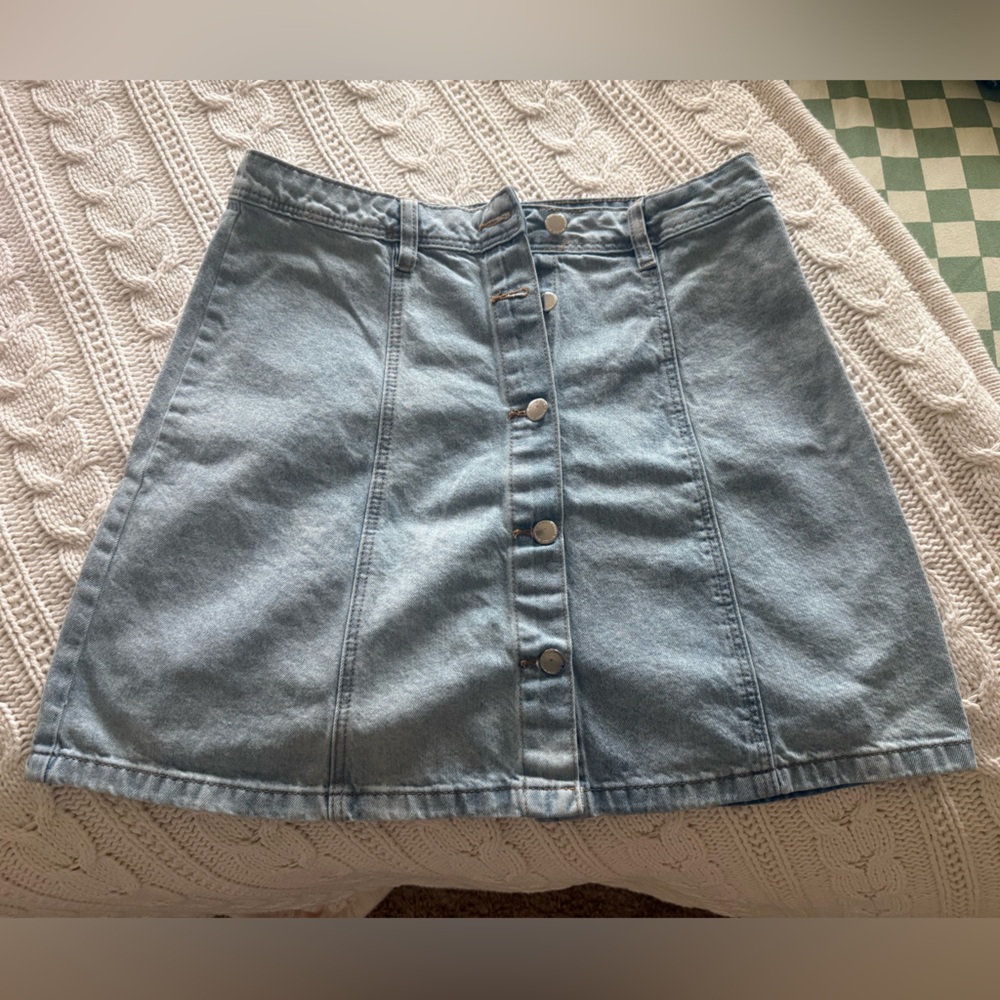 H&M Light Blue Denim Mini Skirt